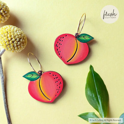 Peach Earrings Gold Hoops Dangle And Drop