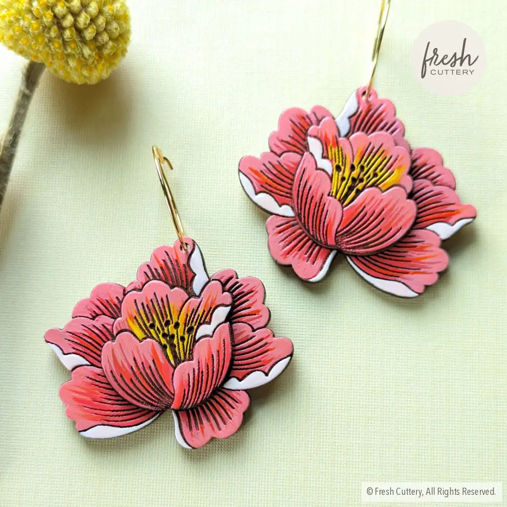 Peony Earrings Dangle And Drop