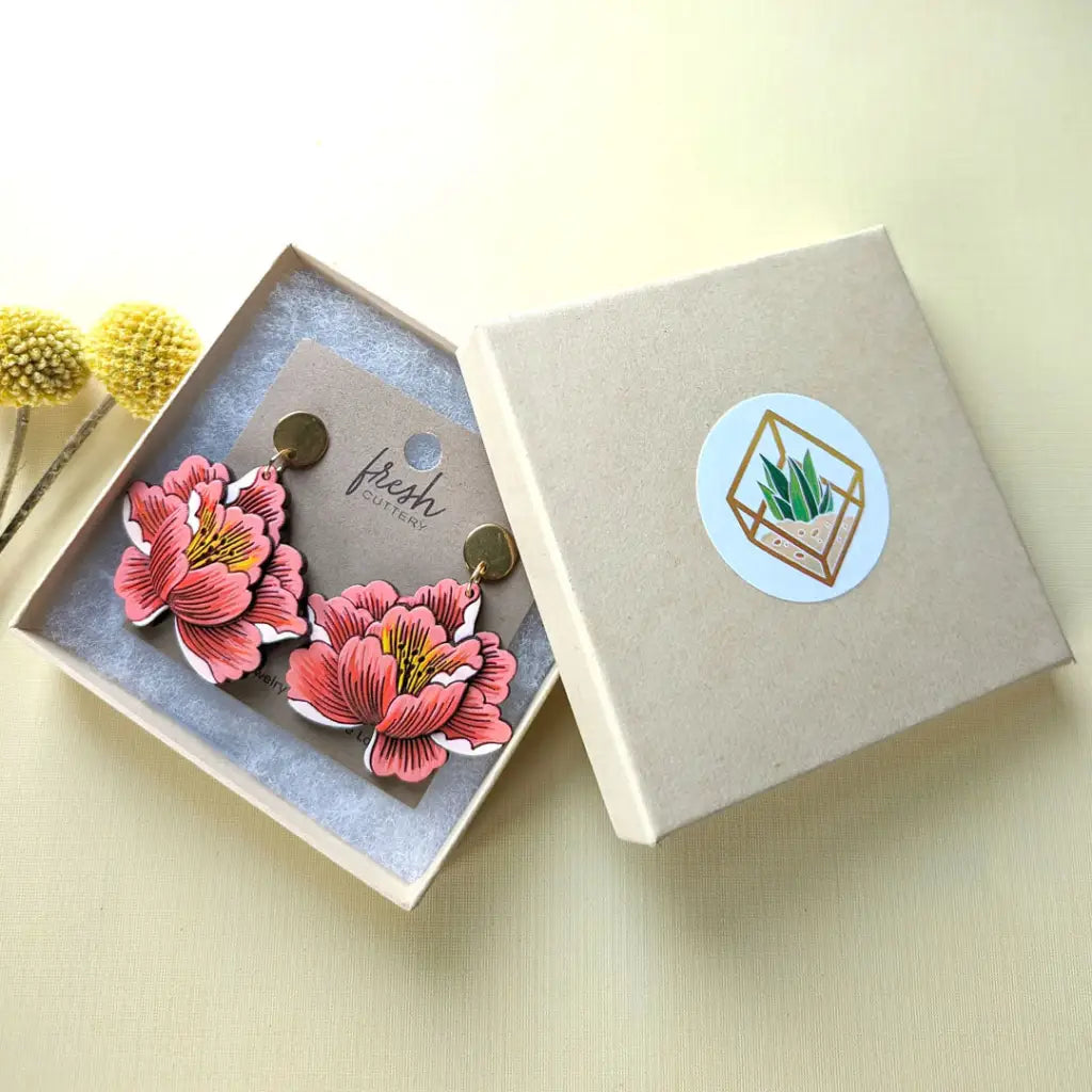 Peony Earrings Dangle And Drop
