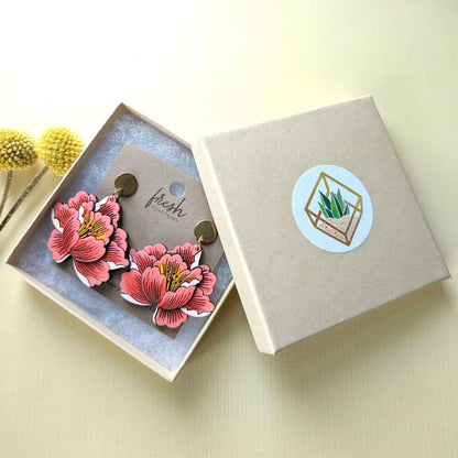 Peony Earrings Dangle And Drop