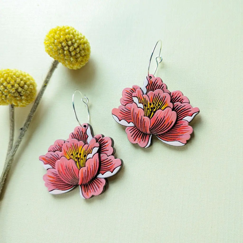 Peony Earrings Dangle And Drop