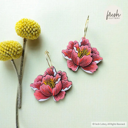 Peony Earrings Dangle And Drop