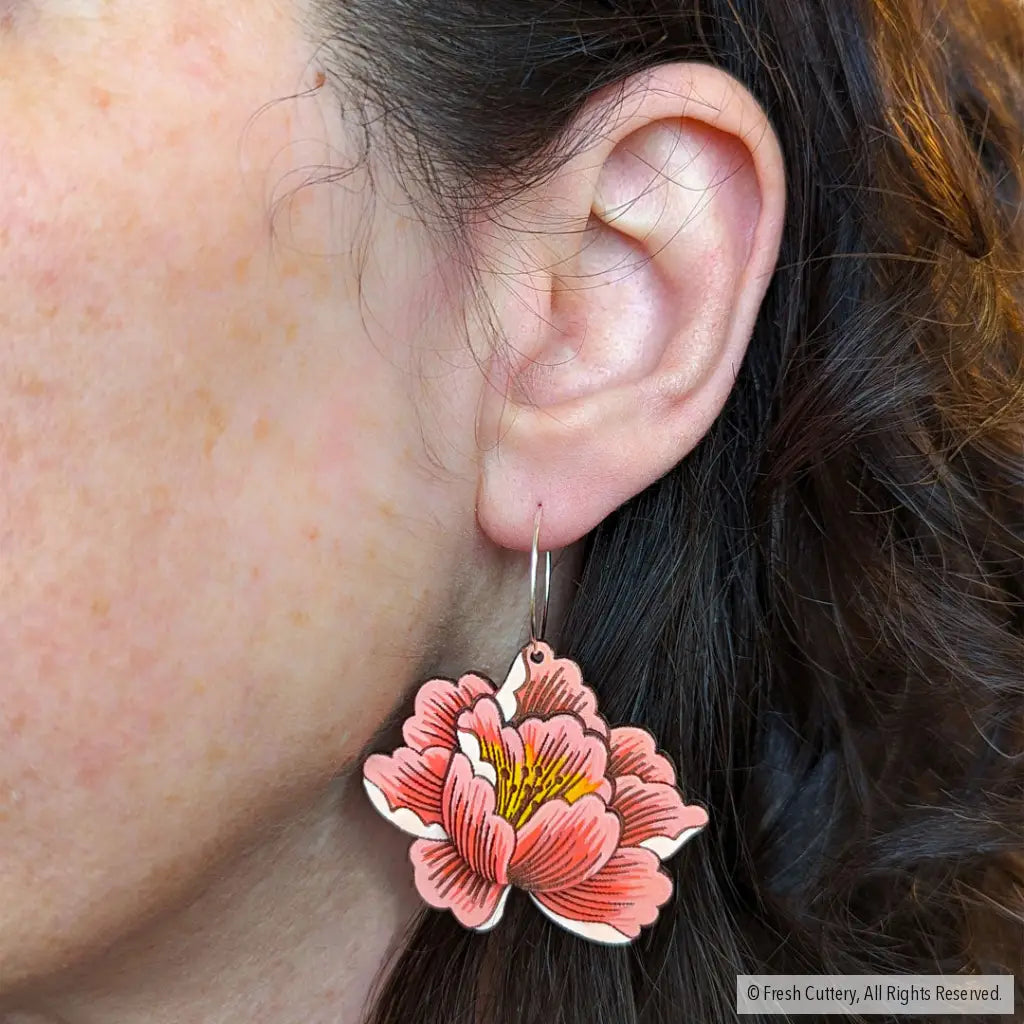 Peony Earrings Dangle And Drop