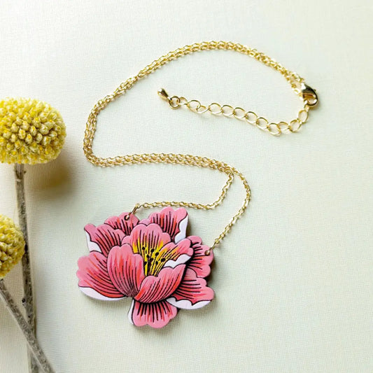 Peony Statement Necklace Gold Necklaces