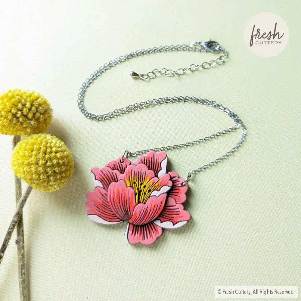 Peony Statement Necklace Silver Necklaces