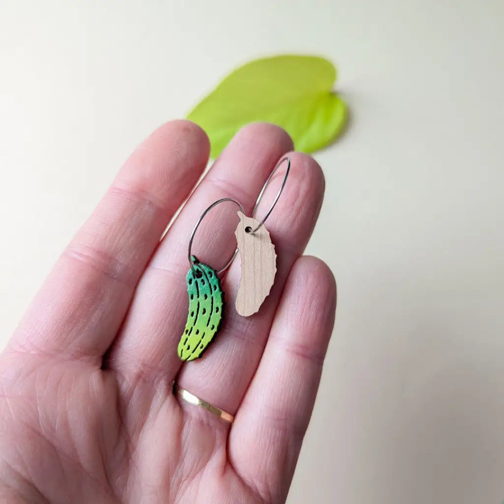 Pickle Hoops Dangle And Drop Earrings