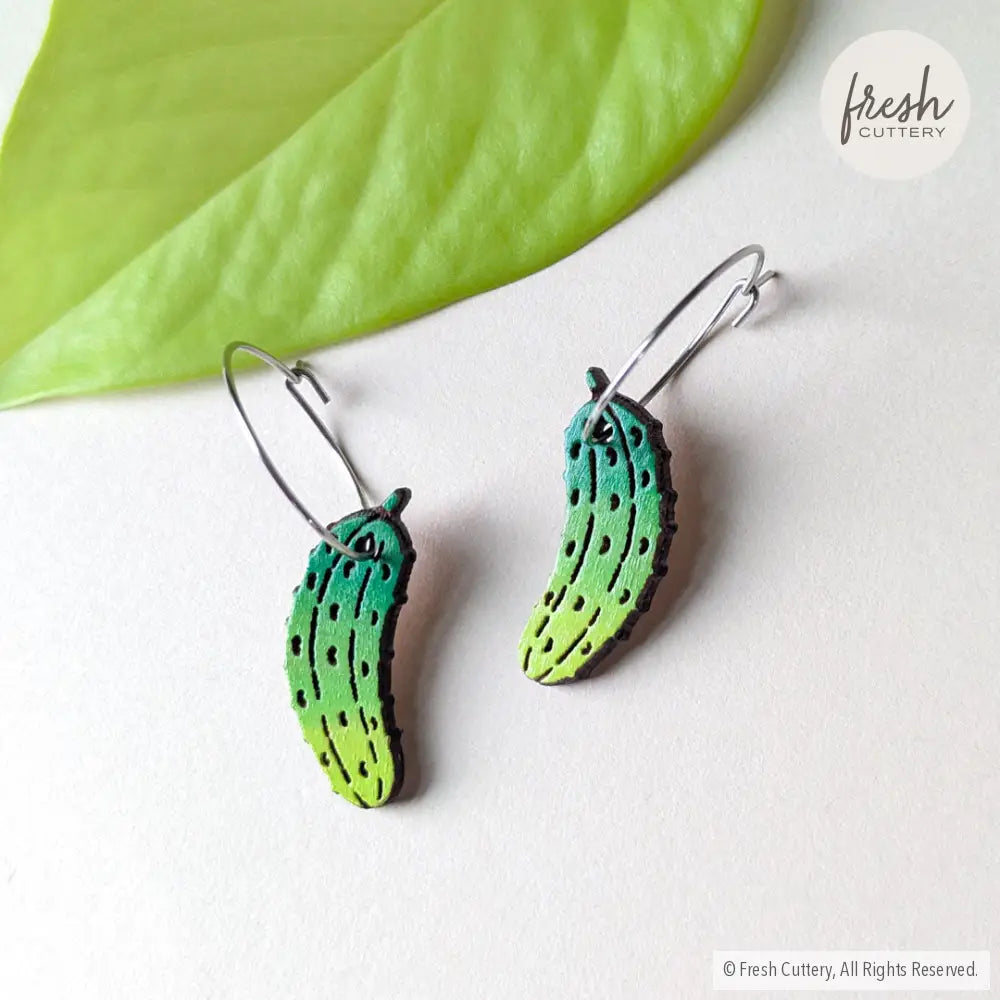 Pickle Hoops Dangle And Drop Earrings