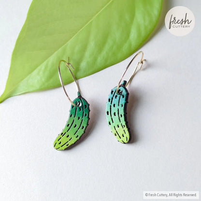 Pickle Hoops Dangle And Drop Earrings