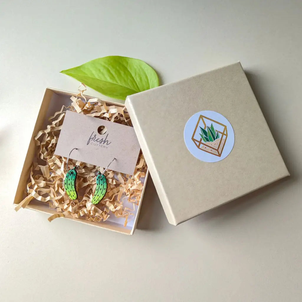 Pickle Hoops Dangle And Drop Earrings