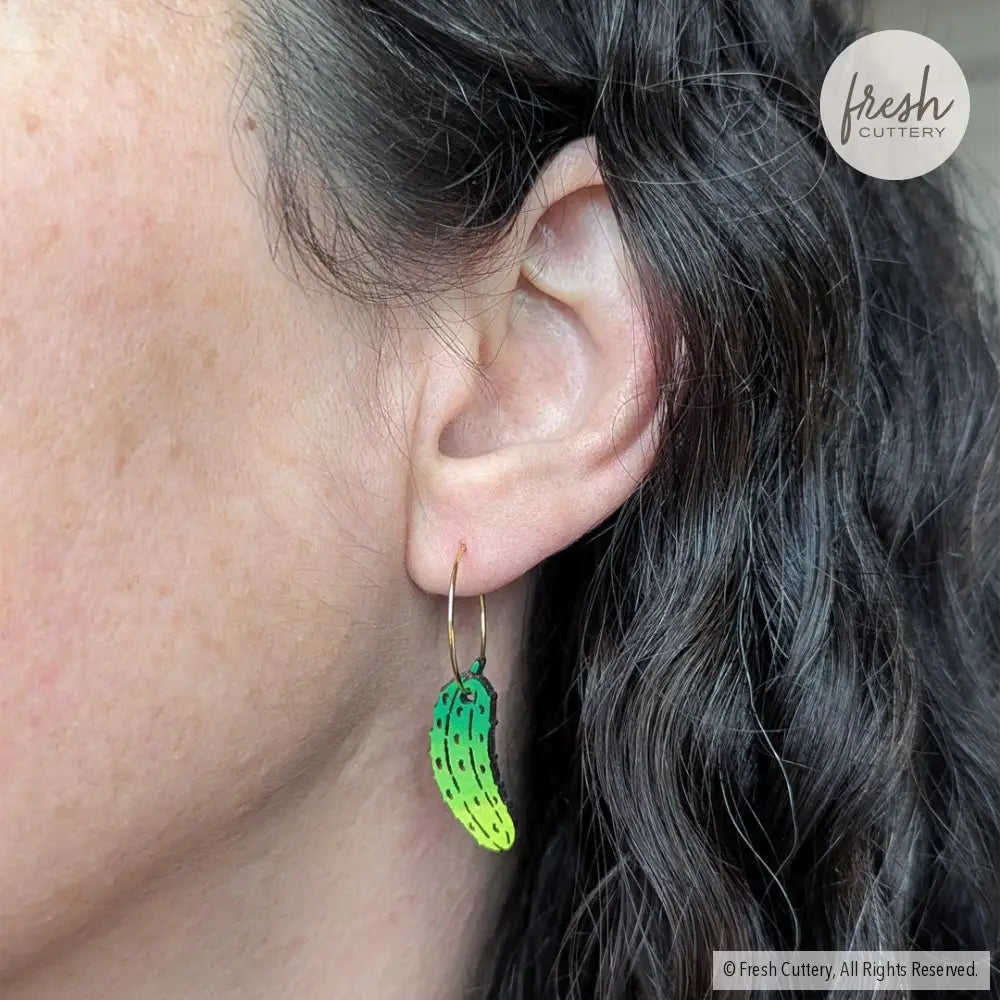 Pickle Hoops Dangle And Drop Earrings