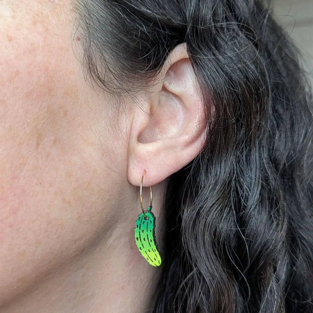 Pickle Hoops Dangle And Drop Earrings