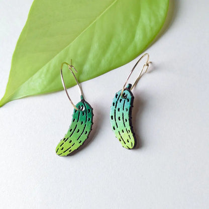 Pickle Hoops Dangle And Drop Earrings