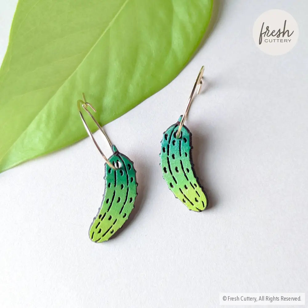 Pickle Hoops Gold Dangle And Drop Earrings