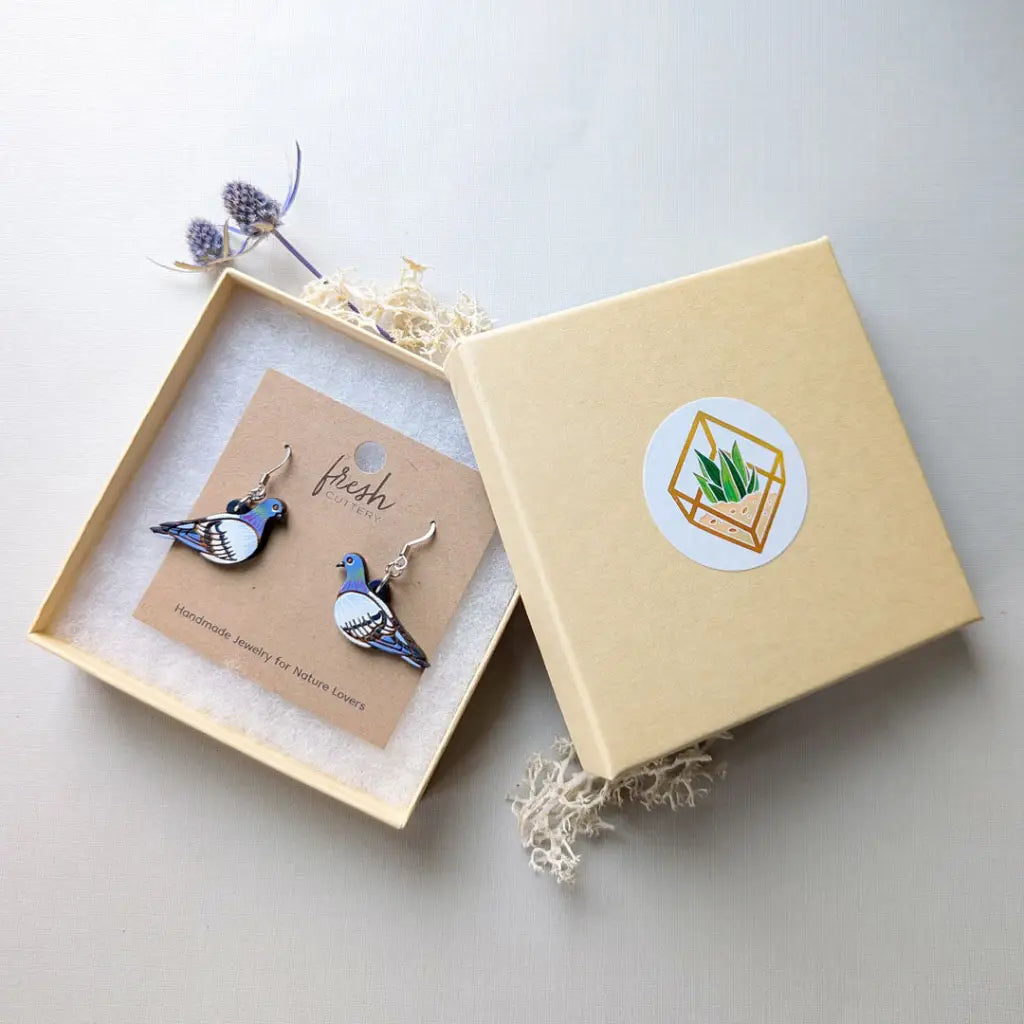 Pigeon Earrings Dangle And Drop