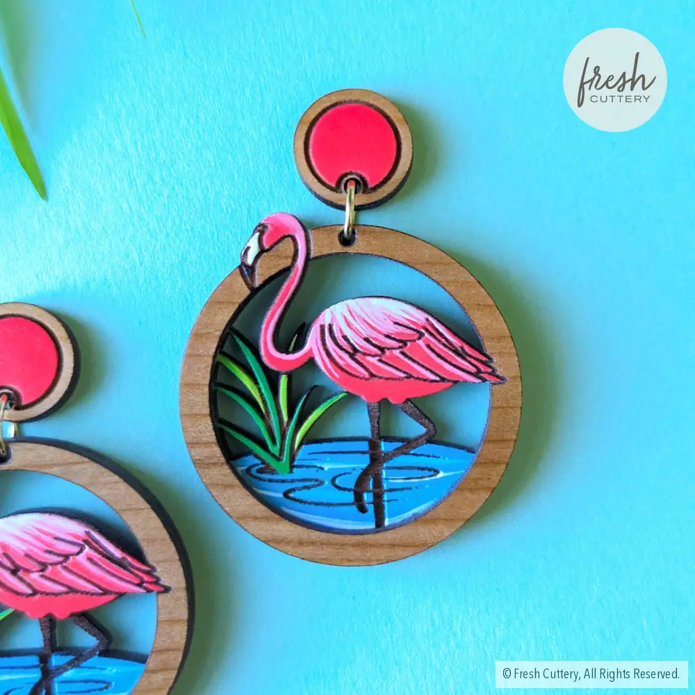 Pink Flamingo Statement Earrings Dangle And Drop