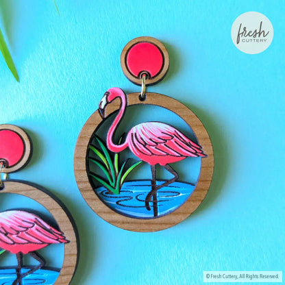 Pink Flamingo Statement Earrings Dangle And Drop