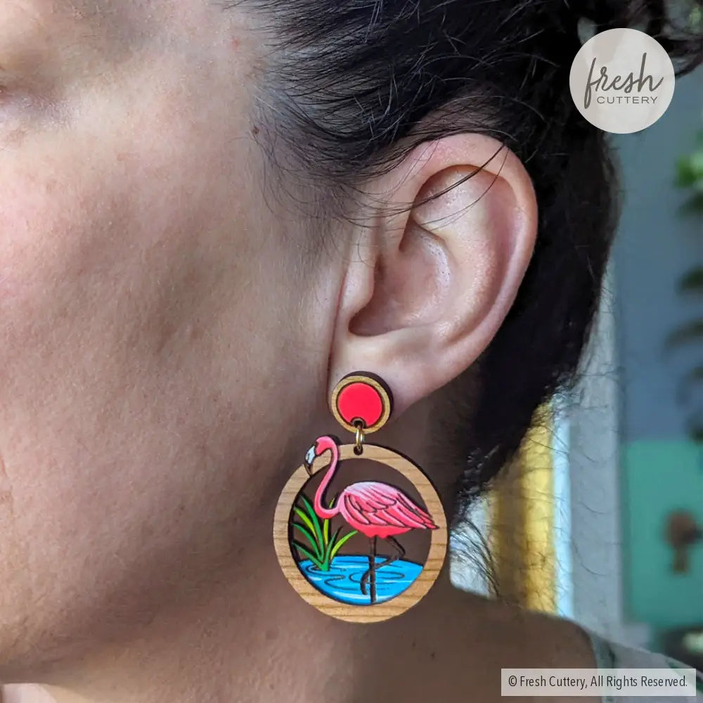 Pink Flamingo Statement Earrings Dangle And Drop