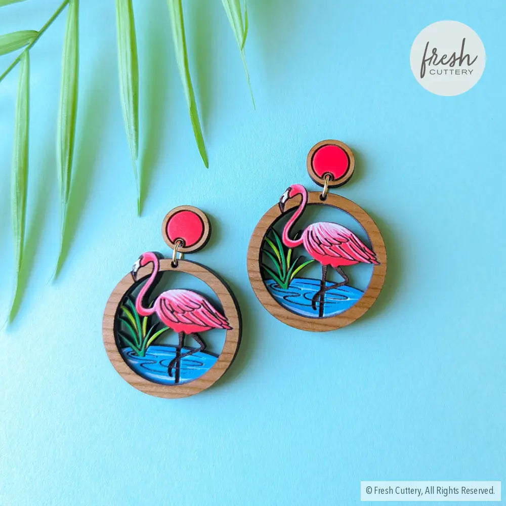 Pink Flamingo Statement Earrings Dangle And Drop