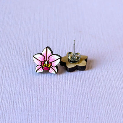 Pink Orchid Studs