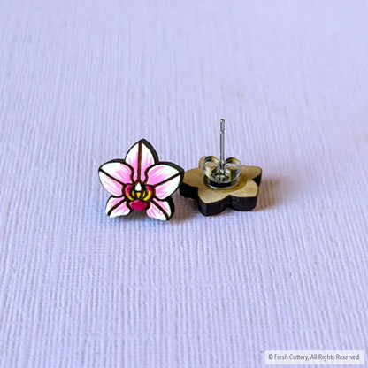 Pink Orchid Studs
