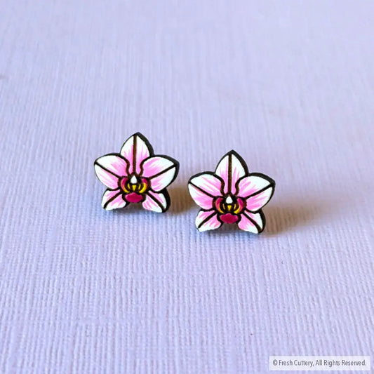 Pink Orchid Studs
