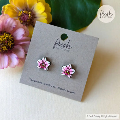 Pink Orchid Studs