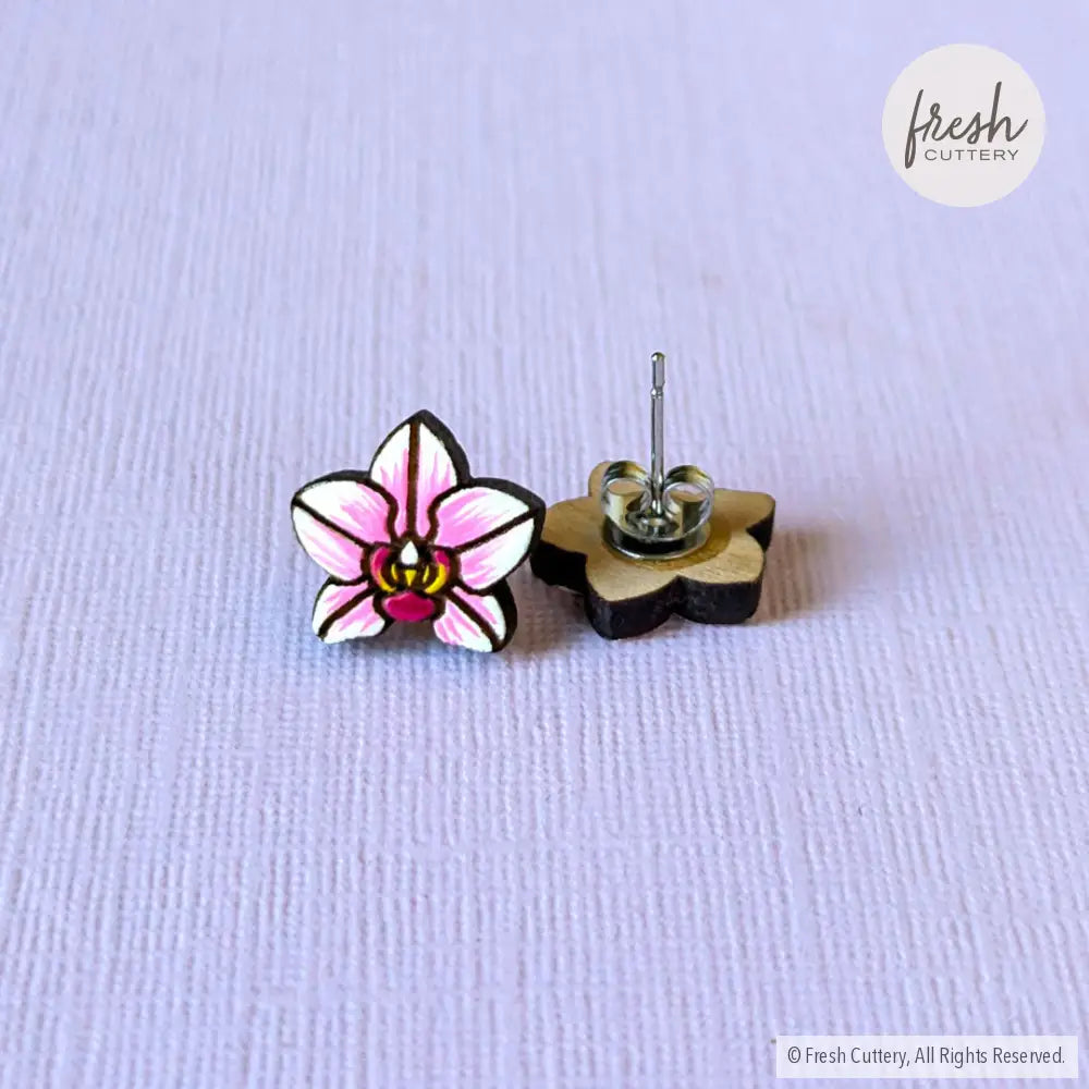 Pink Orchid Studs