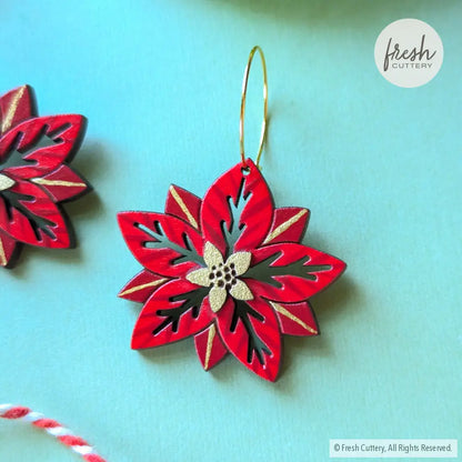 Poinsettia Earrings Dangle And Drop