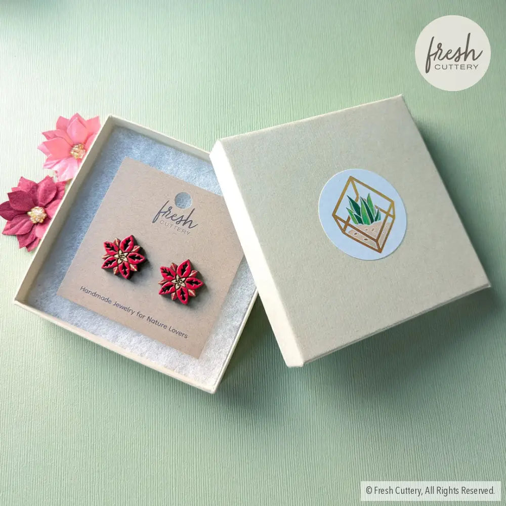 Poinsettia Studs