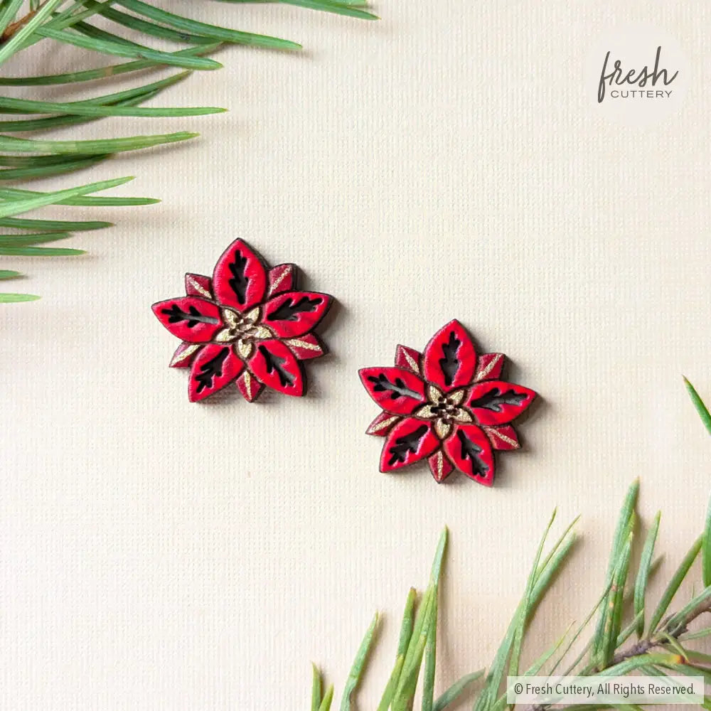 Poinsettia Studs