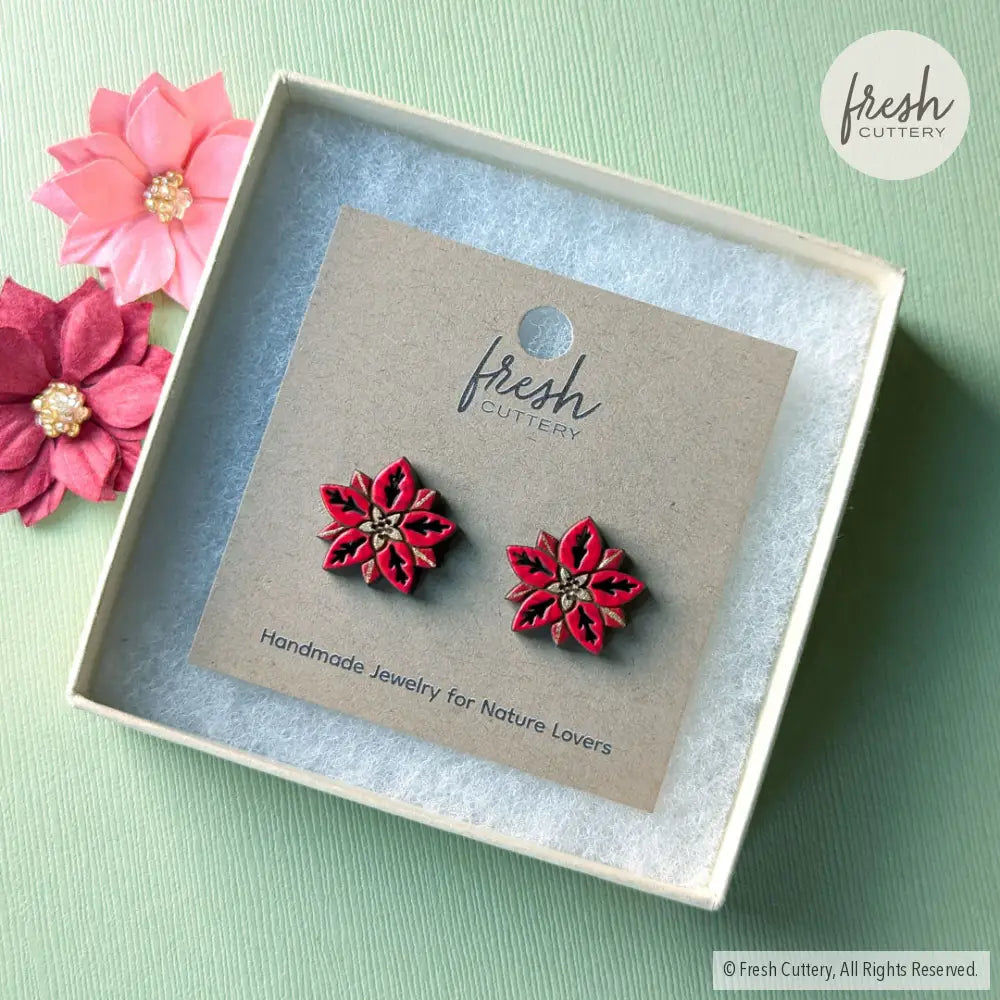 Poinsettia Studs