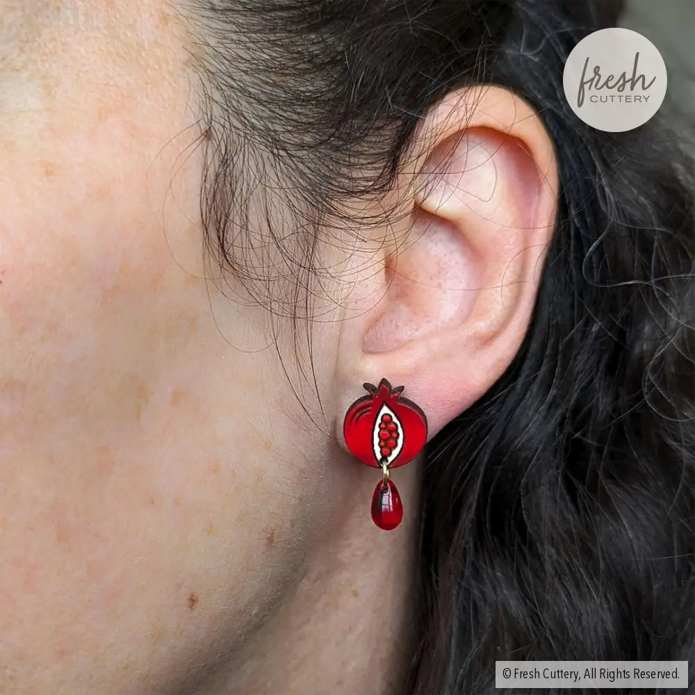 Pomegranate Drops Studs