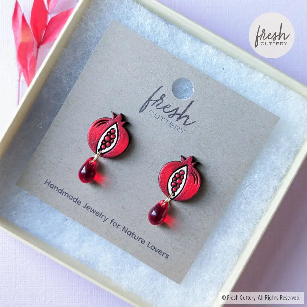 Pomegranate Drops Studs