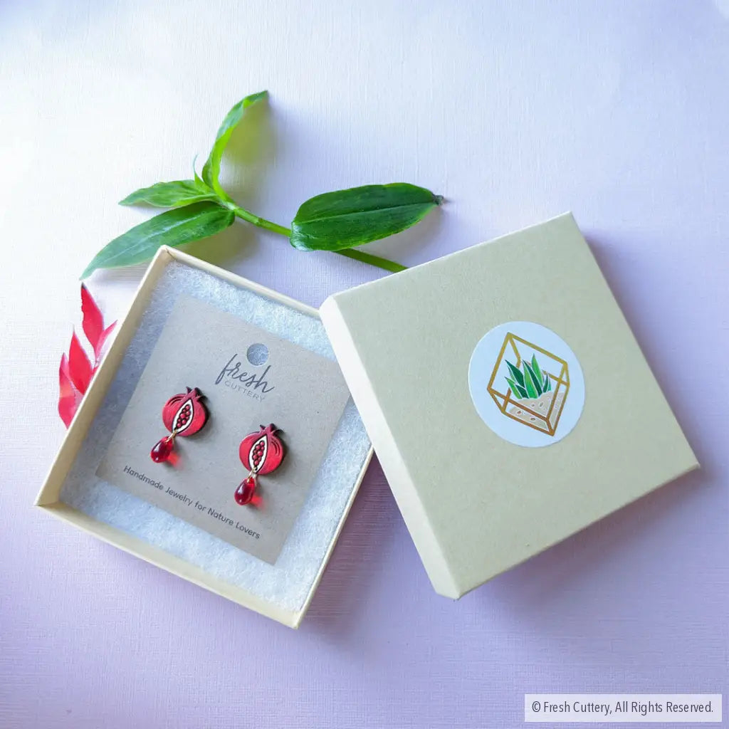Pomegranate Drops Studs