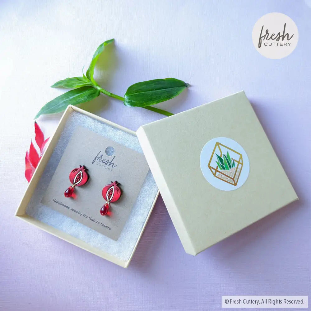 Pomegranate Drops Studs