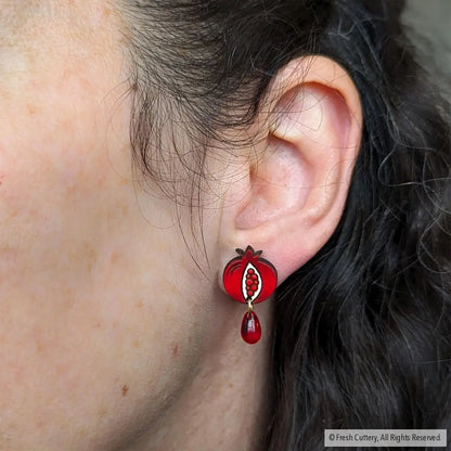 Pomegranate Drops Studs