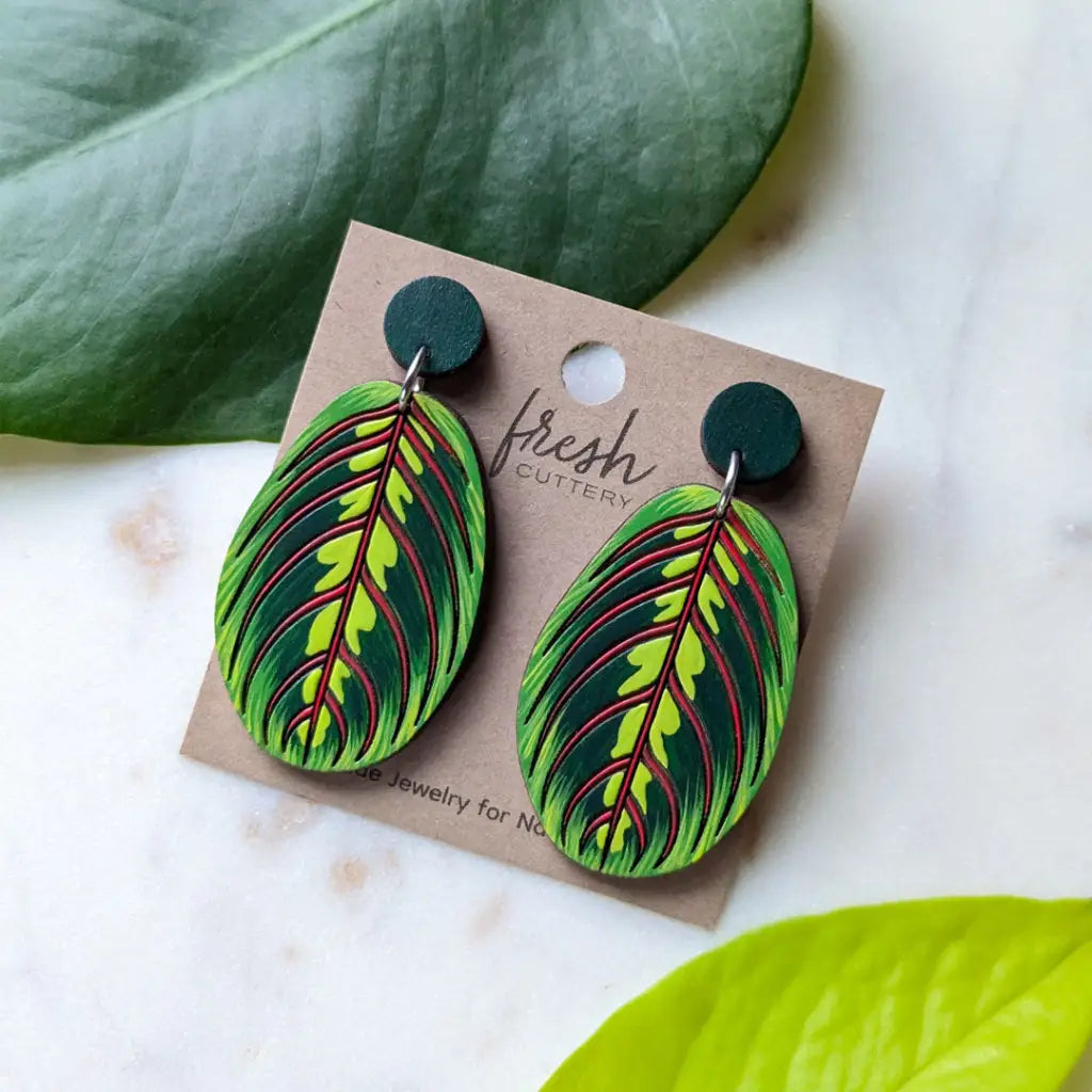 Prayer Plant Earrings Dangle and Drop Earrings