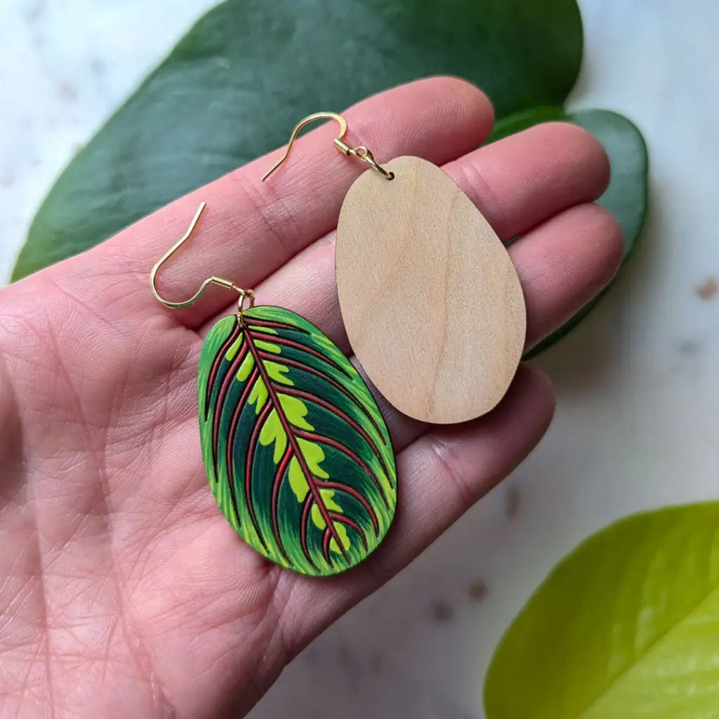 Prayer Plant Earrings Dangle and Drop Earrings