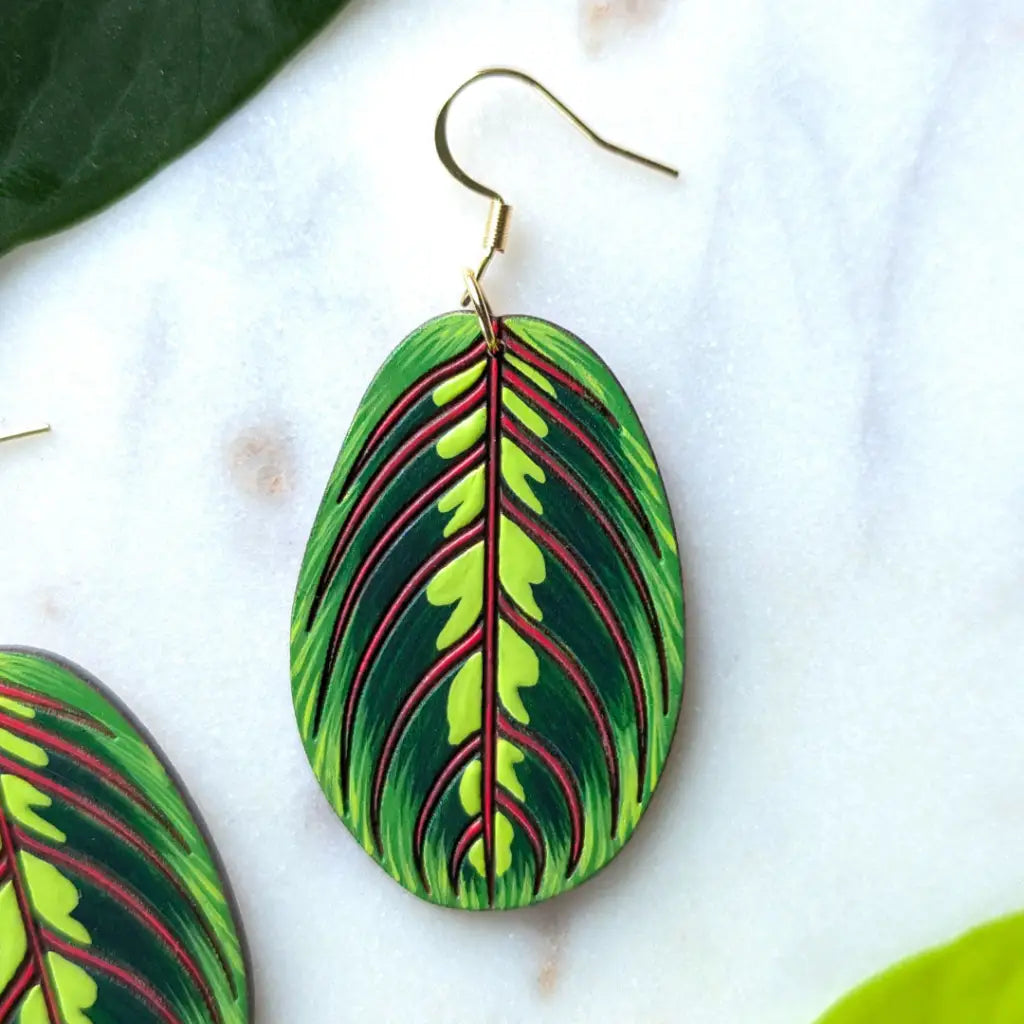 Prayer Plant Earrings Dangle and Drop Earrings