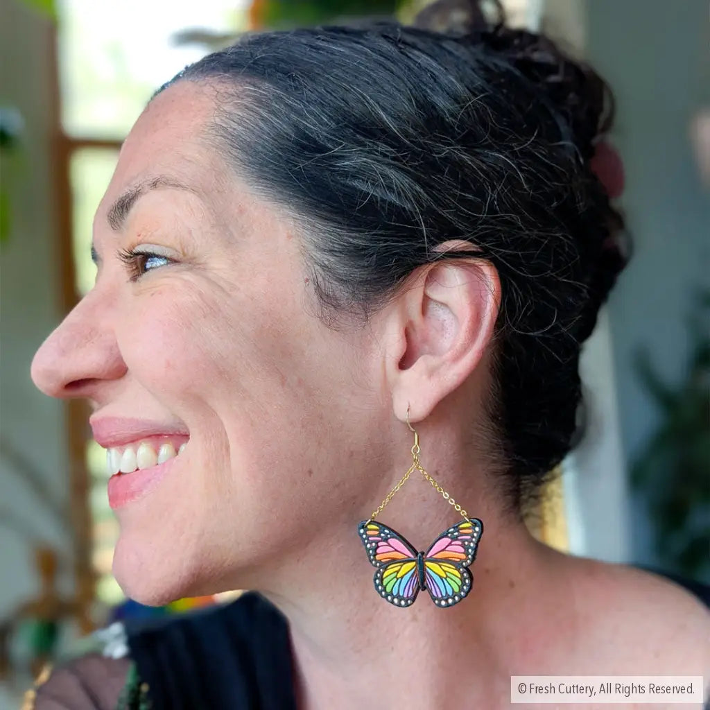 Pride Butterfly Earrings Dangle and Drop Earrings
