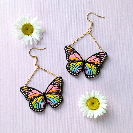 Pride Butterfly Earrings Dangle and Drop Earrings