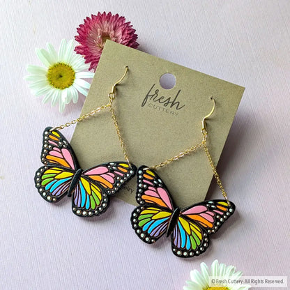 Pride Butterfly Earrings Dangle and Drop Earrings