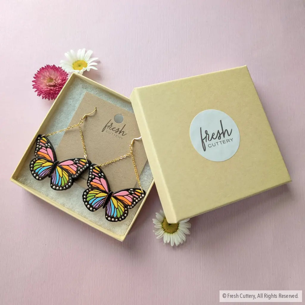 Pride Butterfly Earrings Dangle and Drop Earrings