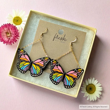 Pride Butterfly Earrings Dangle and Drop Earrings