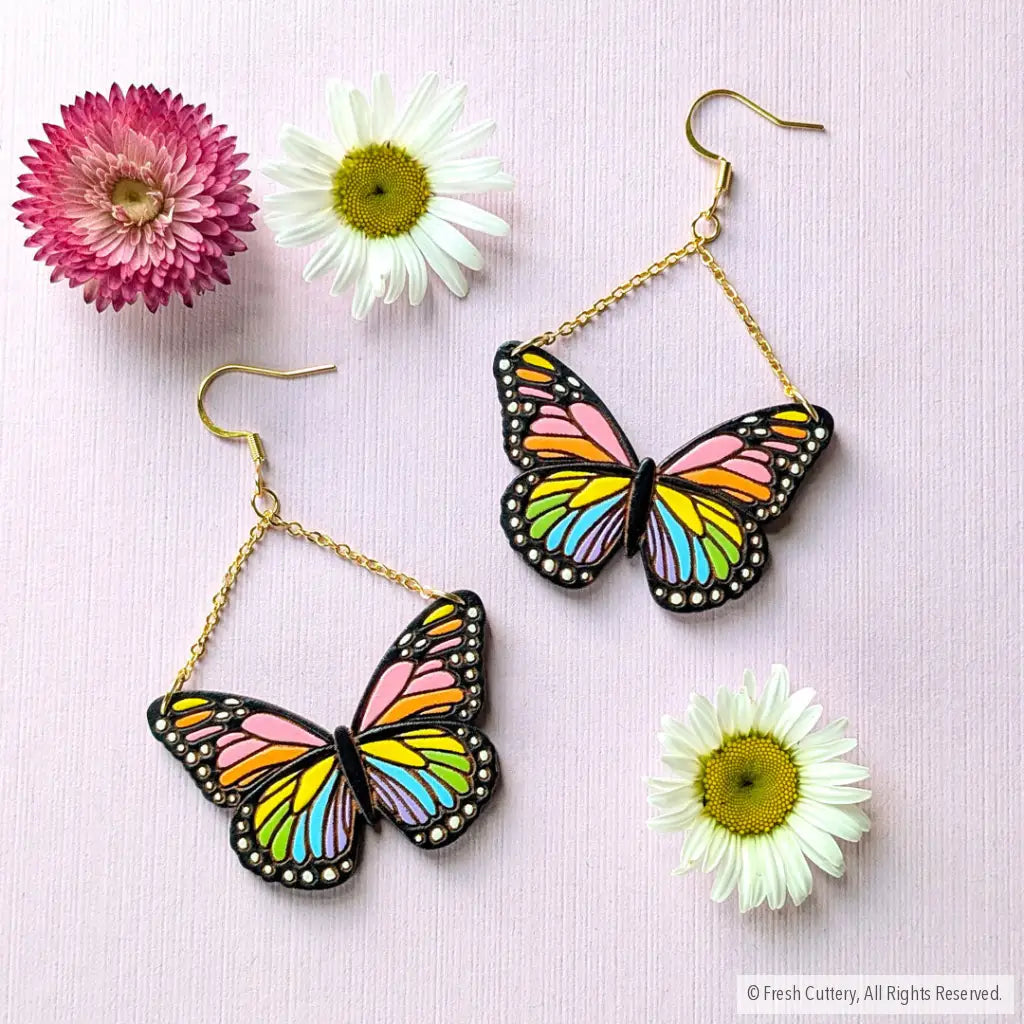 Pride Butterfly Earrings Dangle and Drop Earrings