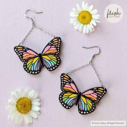 Pride Butterfly Earrings Silver Dangle and Drop Earrings