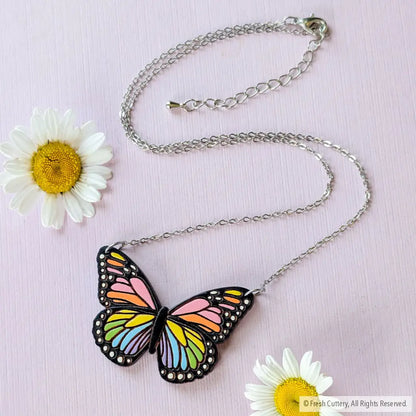 Pride Butterfly Necklace Silver Necklaces