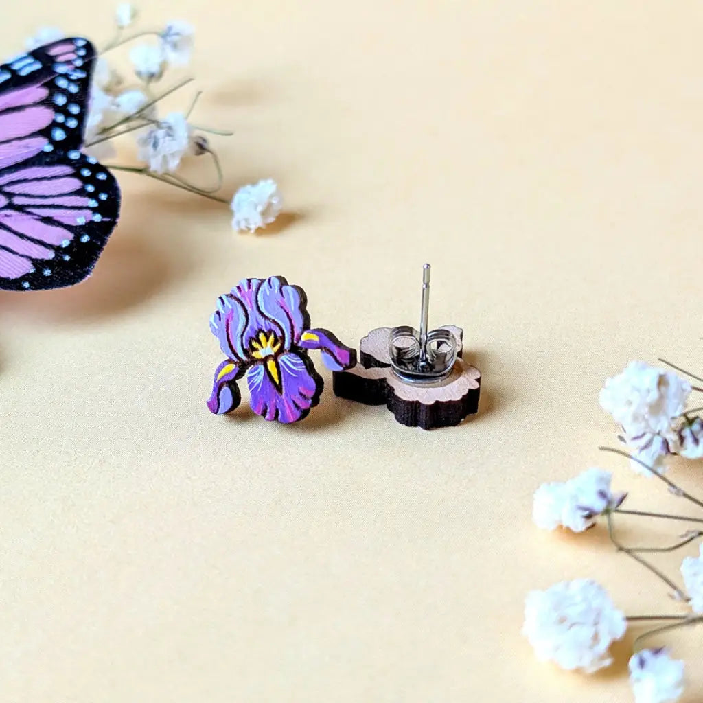 Purple Iris Studs Studs
