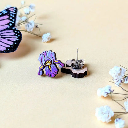 Purple Iris Studs Studs