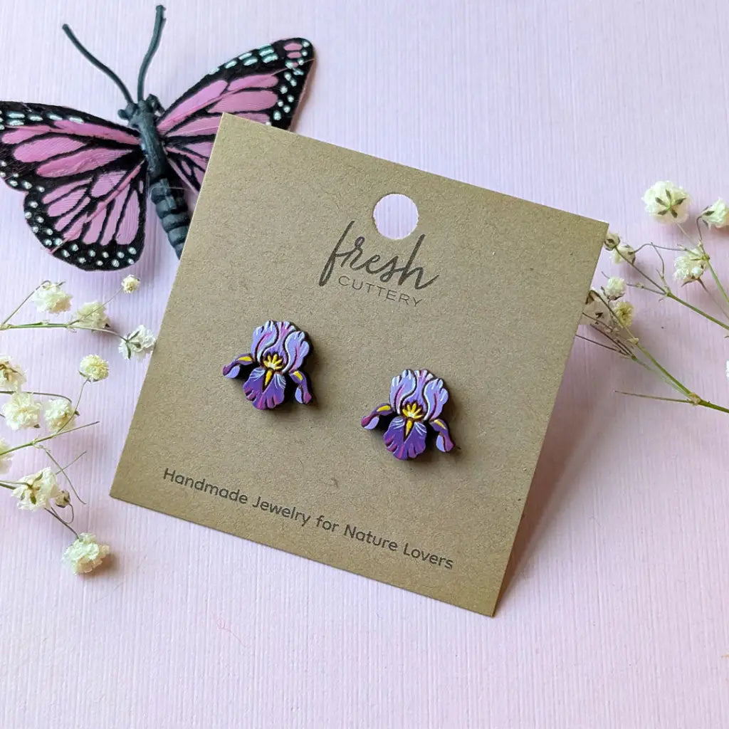 Purple Iris Studs Studs
